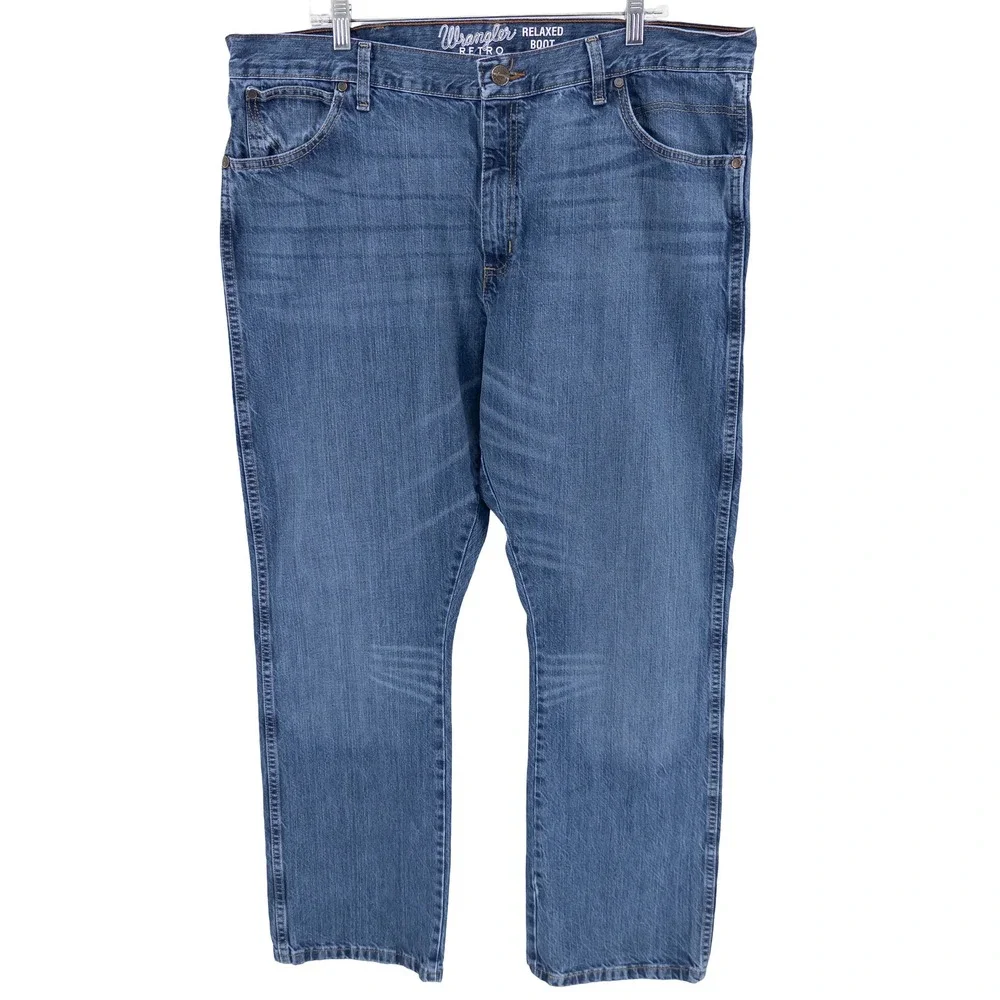 Wrangler‎ Mens 40x32 Retro Relaxed Bootcut Jeans Blue Denim Cowboy Rodeo Western